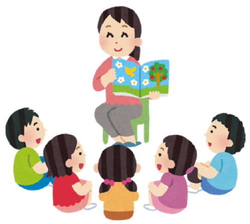 よみきかせ中のイラスト