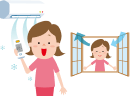 室内・夜間も油断は禁物のイラスト