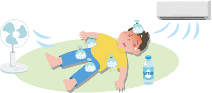 熱中症の男性のイラスト