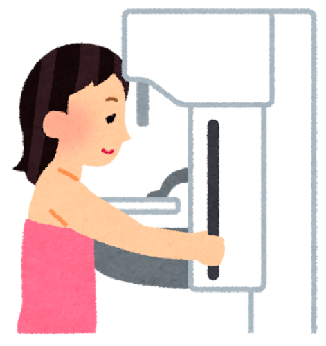 乳がん検診を受ける女性のイラスト