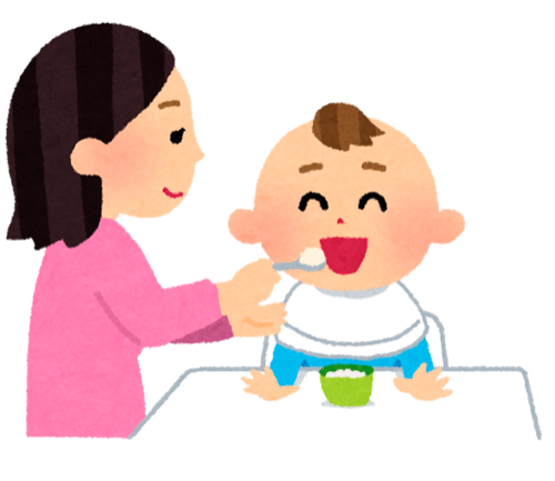 子育てをする女性のイラスト