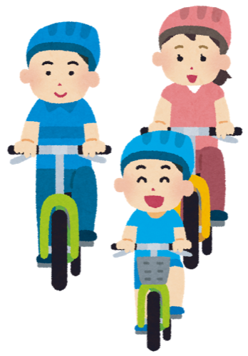 自転車を利用する人のイラスト