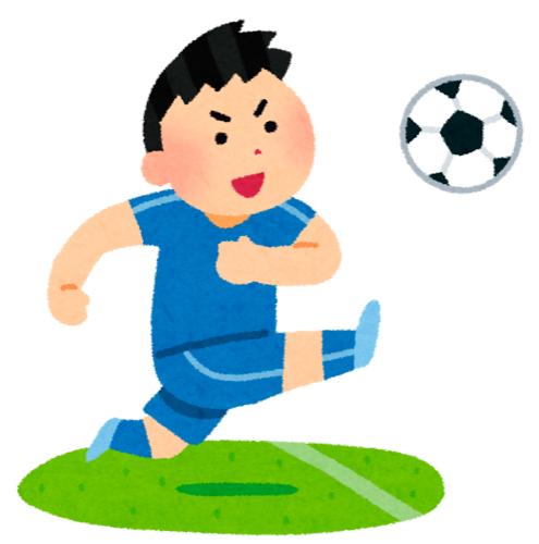 サッカーをするイラスト