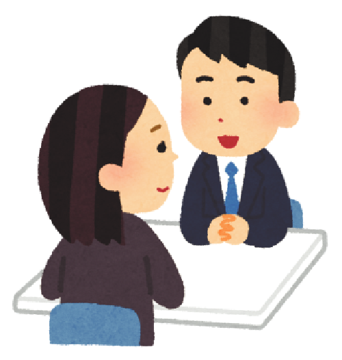 相談する女性のイラスト