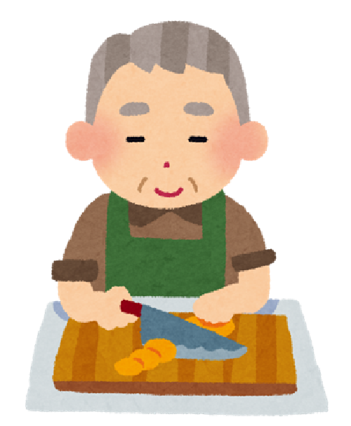 料理をする男性のイラスト