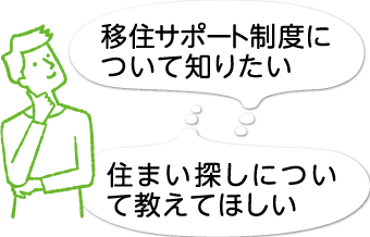 移住サポート制度について知りたい 住まい探しについて教えてほしい