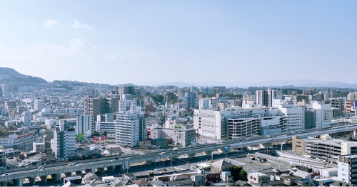 山頂広場の展望台からの風景