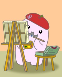 絵を描くじーものイラスト