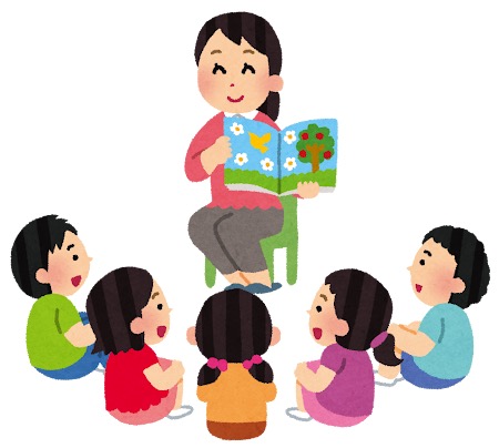 よみきかせ中のイメージイラスト