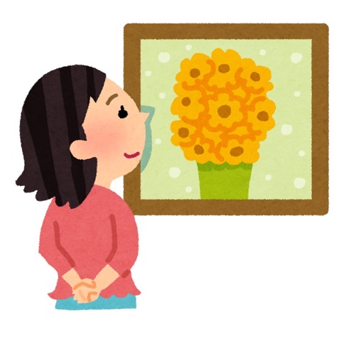 美術作品を鑑賞している人