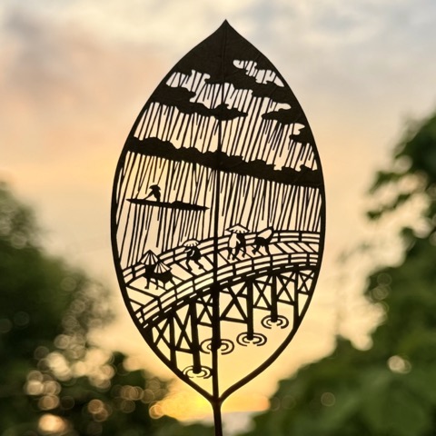 葉っぱ切り絵の画像