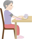 椅子に座る女性のイラスト