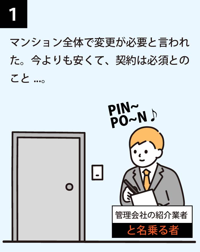 マンション全体で変更が必要と言われた。今よりも安くて、契約は必須とのこと...。